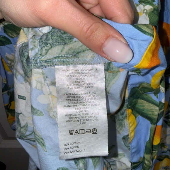 Anthropologie Somerset Tiered Maxi Dress in Iris Blue with Lemons - Size XS - Picture 6 of 11